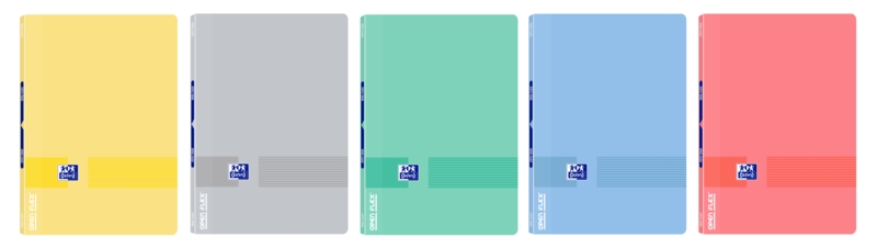 Oxford & You Openflex Write&Erase A4 Libreta Grapada - Tapa de Plastico Resistente - 1 Linea con 2 Margenes - 48 Hojas de Papel de Alta Calidad - Colores Surtidos