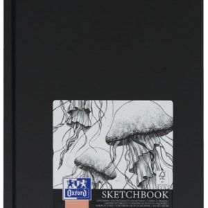 Oxford Artbooks A5 Tapa Extradura Cuaderno Cosido Esbozo - Tamaño A5 - Tapa Dura - Cuaderno Cosido - 96 Hojas de 100gr - Color Negro