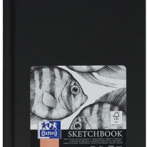 Oxford Artbooks A6 Cuaderno Cosido Esbozo - Tapa Extradura Resistente - 96 Hojas de 100gr - Color Negro