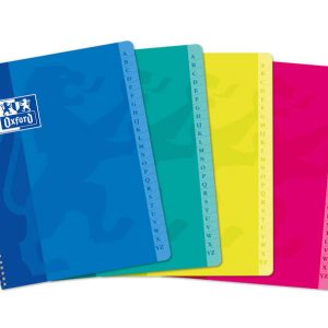 Oxford Classic A5+ Cuaderno con Espiral Tapa Blanda - 90 Hojas - Cuadricula 5x5 - Colores Surtidos