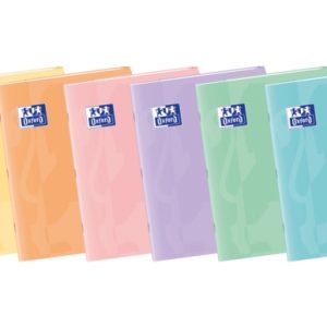 Oxford Easybook A4 Libreta Grapada - Tapa de Plastico Resistente - 48 Hojas con Margen - Cuadricula 4x4 - Diseño en Tonos Pastel