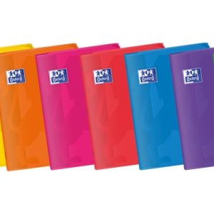 Oxford Easybook A4 Libreta Grapada - Tapa de Plastico Resistente - 48 Hojas con Margen - Cuadricula 4x4 - Colores Surtidos