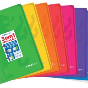 Oxford Easybook A4 Libreta Grapada - Tapa de Plastico Resistente - Cuadricula 5x5 con 2 Margenes - 48 Hojas de Papel de Alta Calidad - Colores Surtidos