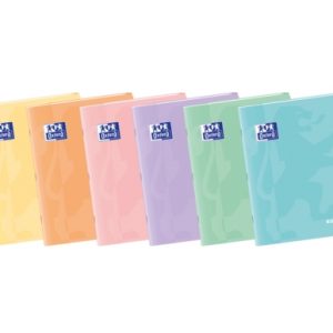Oxford Easybook A5 Libreta Grapada - Tapa de Plastico Resistente - 48 Hojas con Margen - Diseño Pastel 4x4 - Ideal para Tomar Apuntes y Organizar tus Ideas
