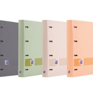 Oxford Europeanbinder Boreal A4+ Carpeta Resistente - Tapa de Plastico Polifoam Suave - Lomo de 45mm - Anillas 4Dx35mm - Incluye Recambio Dots - 5 Colores de Banda