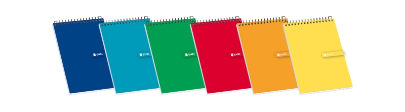 Enri Bloc Espiral 80 Hojas Cuadricula 4x4mm - Tamaño 12º - Ideal para Apuntes - Tapa Blanda en Colores Surtidos