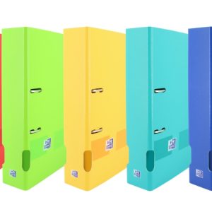 Oxford Live & Go A4+ Archivador de Tapa de Plastico Polyfoam - Tapa Resistente - Palanca de Lomo de 70mm - Colores Surtidos