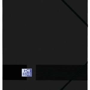 Oxford Live & Go A4+ Carpeta de Gomas - Tapa de Plastico Opaco - 3 Solapas - Lomo de 30mm - Color Negro