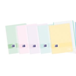 Oxford Live & Go A6+ Europeanbook - Tapa de Plastico Resistente - Cuaderno con 120 Hojas - Formato A6+ - Cuadricula 5x5 - Colores Surtidos