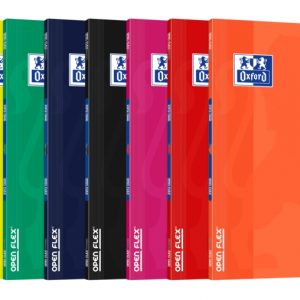 Oxford Openflex Libreta Grapada Tapa Plastico A4 Seyes - Resistente Tapa de Plastico - Formato A4 - Cuadricula Seyes con Margen - Grapado Seguro