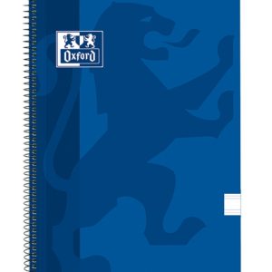 Oxford School Classic Cuaderno Espiral Tapa de Plastico Folio - Pauta 2.5 con Margen - 80 Hojas - Color Azul Marino