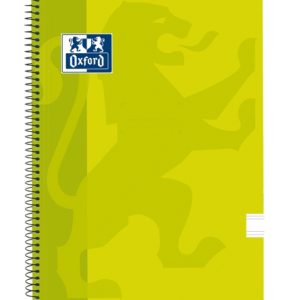 Oxford School Classic Cuaderno Espiral Tapa de Plastico Folio - Pauta 2.5 con Margen - 80 Hojas - Color Lima