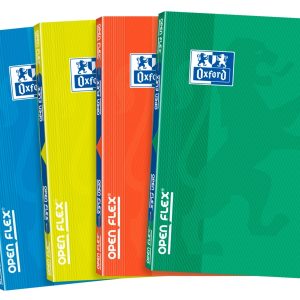 Oxford School Classic Openflex Libreta Grapada A6 48 Hojas Cuadricula 5x5 - Tapa de Plastico Translucido - Ideal para Estudiantes - Colores Surtidos