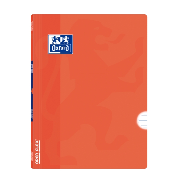 Oxford School Classic Openflex A4 - Tapa de Plastico Resistente - Libreta Grapada con Pauta 3.5 y Margen - 48 Hojas - Color Naranja
