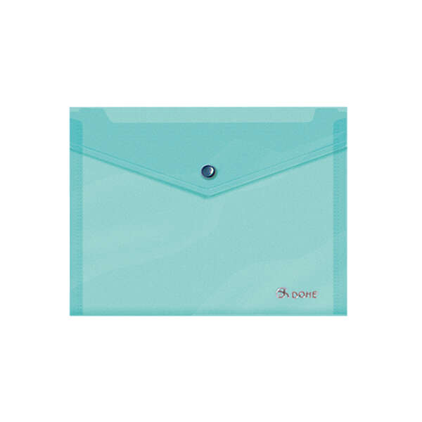 Dohe Sobre Portadocumentos A5 - Cierre de Broche - Polipropileno Translucido 150 Micras - Color Verde