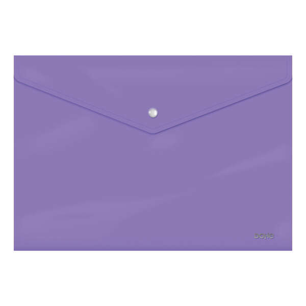 Dohe Sobre Portadocumentos Folio - Cierre de Broche - Polipropileno Cristal Opaco 200 Micras - Color Morado