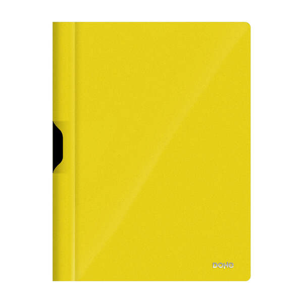 Dohe Dossier con Clip Metalico - Tamaño A4 - Fabricado en Polipropileno Opaco de 350 Micras - Color Amarillo
