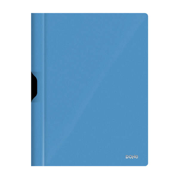 Dohe Dossier con Clip Metalico - Tamaño A4 - Fabricado en Polipropileno Opaco de 350 Micras - Color Azul