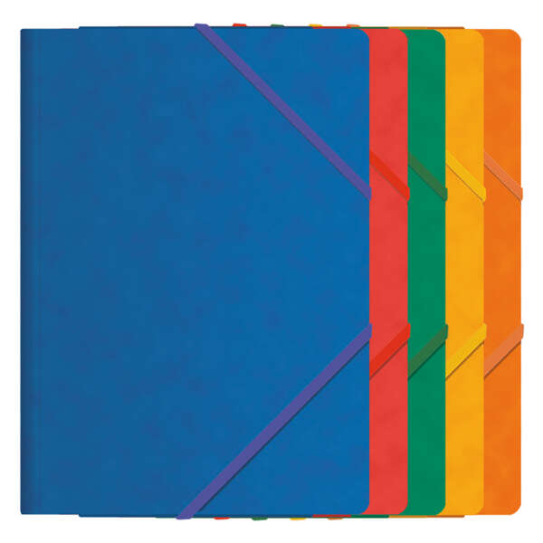 Dohe Carpeta de Gomas con Tres Solapas - Tamaño Folio - Fabricada en Cartulina de Primera Calidad - Plastificada - Cierre de Gomas Planas