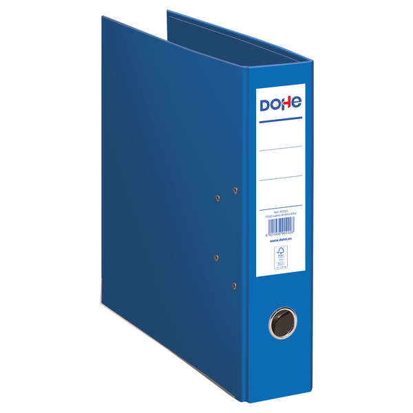 Dohe Archivador Ecofile - 320mm - Carton Rigido Forrado con Papel Offset Impreso - Ollao, Rado, Tarjetero Adhesivo - Cantonera Larga Metalica - Mecanismo de Palanca Niquelado