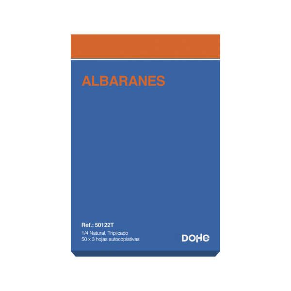 Dohe Talonarios Preimpresos a Dos Tintas en Papel Autocopiativo - 150 Hojas - Cuarto Natural - Triplicado