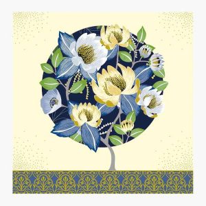 Pictura Tarjeta Arabesque - 16x16cm - Tematica de Flores - Tarjeta Triptica sin Envoltorio - Incluye Sobre Blanco - Impresas en Papel con Certificacion FSC