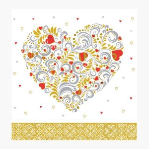 Pictura Tarjeta Arabesque - 16x16cm - Tematica Corazon - Tarjeta Triptica sin Envoltorio - Incluido Sobre Blanco - Papel con Certificacion FSC