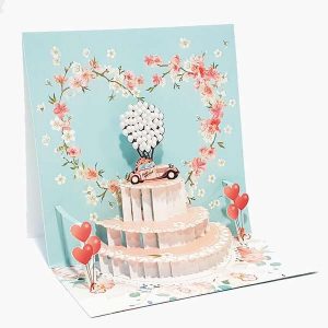 Pictura Tarjeta 3D Pop-Up - 16x16cm - Tematica Corazones - Embolsada Individualmente - Incluye Sobre Blanco - Papel con Certificacion FSC