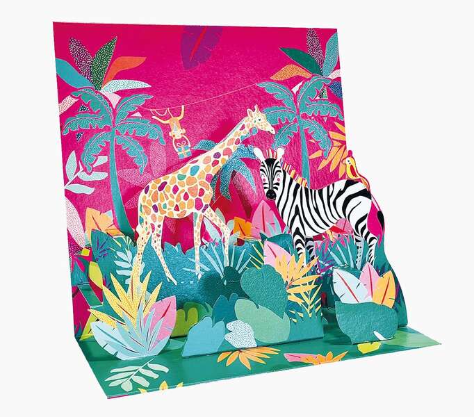 Pictura Tarjeta 3D Pop-Up - 16x16cm - Tematica Jungla - Embolsada Individualmente - Incluye Sobre Blanco - Papel con Certificacion FSC 1 Pictura Tarjeta 3D Pop-Up - 16x16cm - Tematica Jungla - Embolsada Individualmente - Incluye Sobre Blanco - Papel con Certificacion FSC