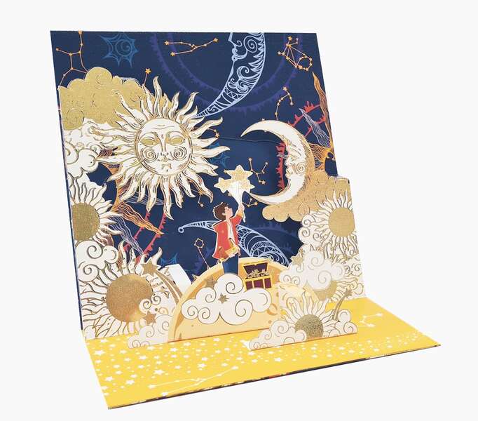 Pictura Tarjeta 3D Pop-Up - 16x16cm - Tematica Astros - Embolsada en Celofan - Incluye Sobre Blanco - Papel con Certificacion FSC 1 Pictura Tarjeta 3D Pop-Up - 16x16cm - Tematica Astros - Embolsada en Celofan - Incluye Sobre Blanco - Papel con Certificacion FSC