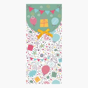 Pictura Tarjeta Money Cards - Tarjeta de Regalo Tipo Sobre Vertical - Tematica Globos - 9.6x21.3cm - Embolsada Individualmente en Celofan - Incluido Sobre Blanco - Papel con Certificacion FSC