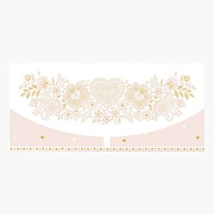 Pictura Tarjeta Money Cards - Tarjeta de Regalo Tipo Sobre Horizontal - Tematica Corazones y Flores - 21.3x9.6cm - Embolsada Individualmente en Celofan - Incluido Sobre Blanco - Papel con Certificacion FSC