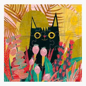 Pictura Tarjeta Puzzle Gatos - 15.5x15.5cm - 25 Piezas - Tematica Felina - Incluye Tarjeta Plegada y Sobre Blanco - Certificacion FSC