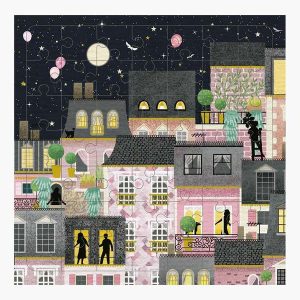 Pictura Tarjeta Puzzle - 15.5x15.5cm - Tematica Ciudad de Noche - 49 Piezas - Incluye Tarjeta Plegada y Sobre Blanco - Certificacion FSC