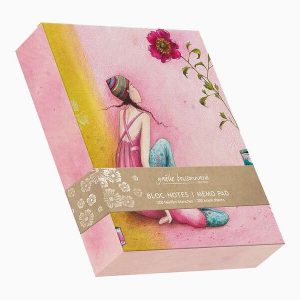 Pictura Aquarupella Gaëlle Boissonnard Bloc de 200 Notas Memo Blancas 10.5x15cm - Tapa con Acabado en Barniz - Laminado Mate de Tacto Suave - Papel con Certificacion FSC