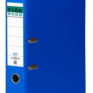 Elba Chic Archivador de Palanca Tamaño A4 - Lomo de 80mm - Rado, Ollao y Etiqueta en Lomo - Forrado Exterior PVC - Color Azul