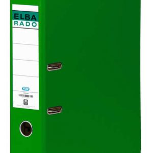 Elba Chic Archivador de Palanca Tamaño Folio - Lomo de 80mm - Con Ollao y Rado - Forrado Exterior PVC - Color Verde