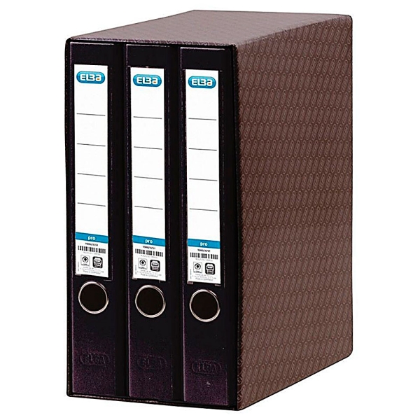 Elba Rado Top Modulo de 3 Archivadores de Palanca A4 - Lomo 50mm - Forrado Exterior Plastico - Interior Papel - Color Negro
