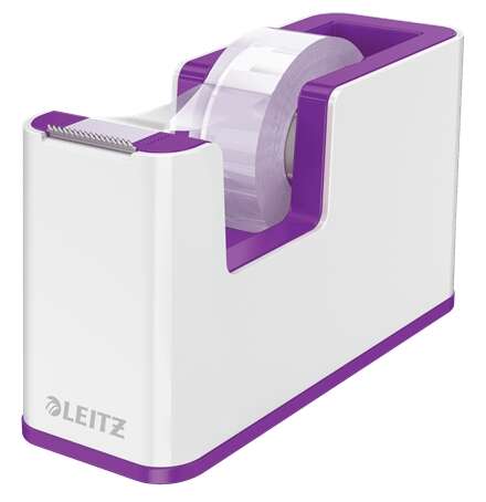 Leitz WOW Dispensador de Cinta Adhesiva - Para Rollos de hasta 19mm x 33m - Incluye Cinta Autoadhesiva Escribible - Color Blanco/Violeta 1 Leitz WOW Dispensador de Cinta Adhesiva - Para Rollos de hasta 19mm x 33m - Incluye Cinta Autoadhesiva Escribible - Color Blanco/Violeta