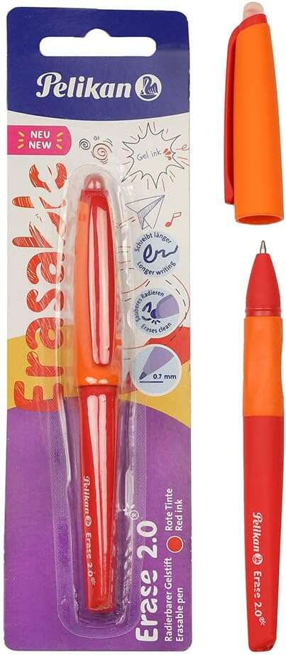 Pelikan Roller Erase 2.0 Boligrafo Trazo 0.7mm - Empuñadura Ergonomica - Larga Duracion de la Tinta - Diseño Fresco y Divertido - Color Rojo 1 Pelikan Roller Erase 2.0 Boligrafo Trazo 0.7mm - Empuñadura Ergonomica - Larga Duracion de la Tinta - Diseño Fresco y Divertido - Color Rojo