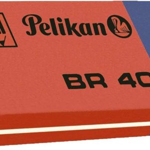 Pelikan Caja de 40 Gomas BR40 - Doble Funcion para Tinta y Lapiz - Alta Calidad - Resistente - Precision en el Borrado - Color Azul/Rojo