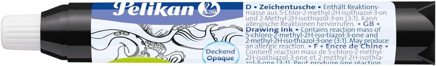 Pelikan Tinta China Pipeta - Ideal para Dibujo y Caligrafia - Resistente al Agua - Secado Rapido - Color Negro