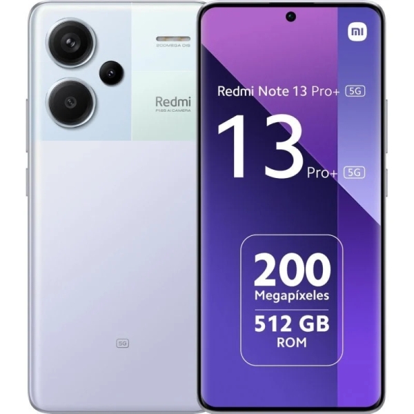 Xiaomi Redmi Note 13 Pro Plus 5G Smartphone Pantalla AMOLED 6.67" - 8GB - 256GB - Camara Principal 200MP - Bateria 5000mAh - Admite Carga de 120W - Color Morado