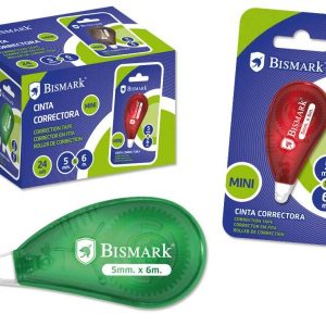 Bismark Mini Cinta Correctora en Seco - Alta Calidad - Correccion Rapida - No Mancha - No Deja Huella en Fotocopias