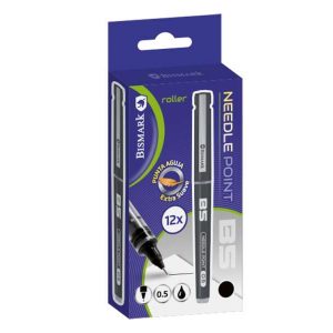 Bismark Boligrafo Tinta Liquida Punta Aguja - Escritura Suave - Alta Precision - Color Negro