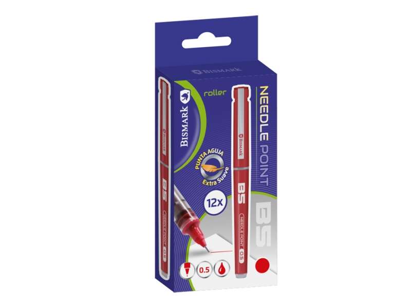 Bismark Boligrafo Tinta Liquida Punta Aguja - Escritura Suave - Alta Precision - Color Rojo 1 Bismark Boligrafo Tinta Liquida Punta Aguja - Escritura Suave - Alta Precision - Color Rojo