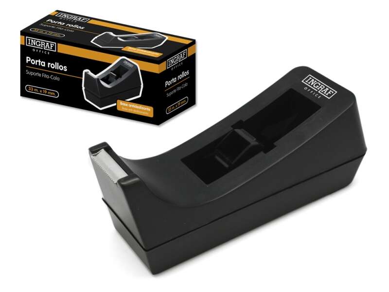 Ingraf Portarrollos Pr1 - Cuerpo de Plastico Abs - Base de Caucho Antideslizante - Cuchilla de Acero - Color Negro 1 Ingraf Portarrollos Pr1 - Cuerpo de Plastico Abs - Base de Caucho Antideslizante - Cuchilla de Acero - Color Negro