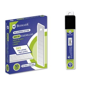 Bismark Blister de 10 Cuchillas de Recambio en Acero de Alta Calidad - Medida 18mmx0.5mm - Acero SK5