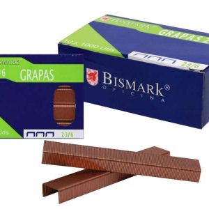 Bismark Caja de 1000 Grapas Cobreadas de Alambre de Alta Calidad - Color Cobre