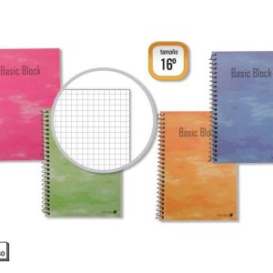 Golden Cuaderno Espiral 16º Natural (102x71mm) 80 Hojas 60gr Cuadricula - Tapa Plastificada - Margen Remarcado - Colores Surtidos